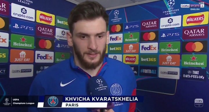克瓦拉茨赫利亚：巴黎能卫冕欧冠，11场参与11球不止是我的功劳